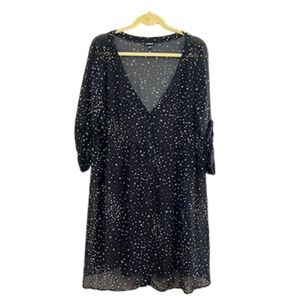 Torrid Dress 12 Black Sheer Stars Celestial Whimsigoth Fairy Feminine Goth Retro